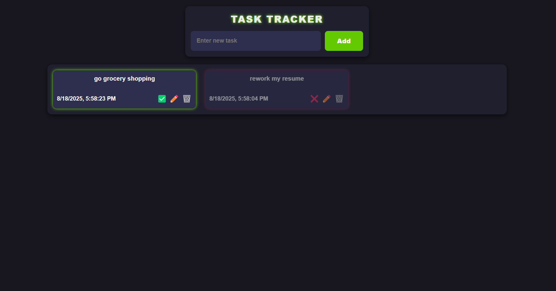 Task Tracker project